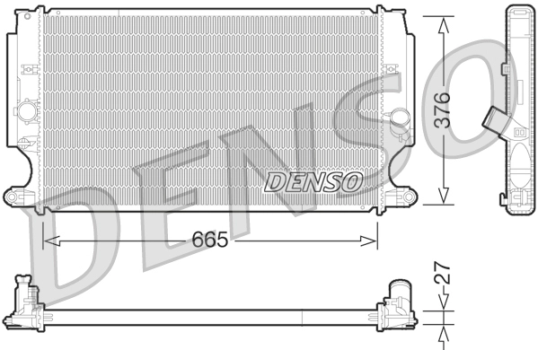 Радиатор двигателя toyota auris avensis corolla verso 1.6d/2.0d/2.2d 10.06-12.18 DENSO DRM50072