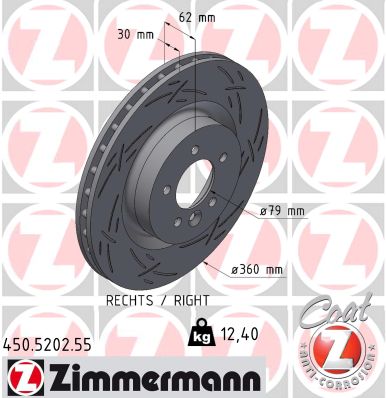 Диск тормозной ZIMMERMANN 450.5202.55
