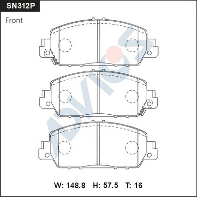 Комплект тормозных колодок дисковый тормоз ADVICS SN312P