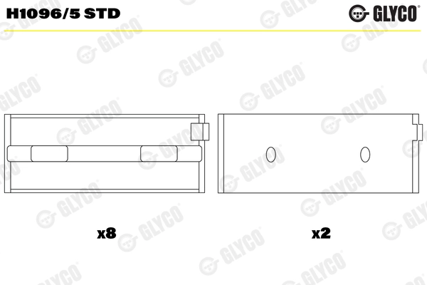 Подшипник коленвала GLYCO H1096/5 STD