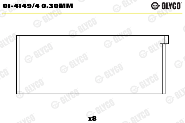 Шатунный подшипник GLYCO 01-4149/4 0.30MM