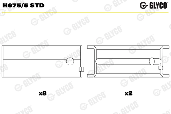 Подшипник коленвала GLYCO H975/5 STD
