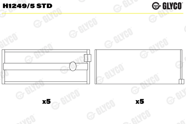 Подшипник коленвала GLYCO H1249/5 STD