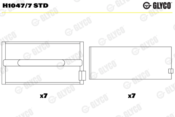Подшипник коленвала GLYCO H1047/7 STD