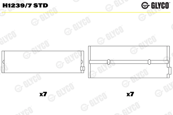 Подшипник коленвала GLYCO H1239/7 STD