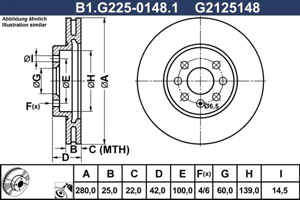 Тормозной диск GALFER B1-G225-0148-1