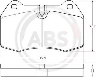 Комплект тормозных колодок дискового тормоза A.B.S. 36958