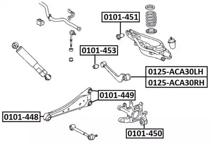 0101-451 toyota rav4 2005 сайлентблок заднего рычага ASVA 0101-451