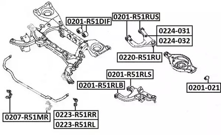 Сайлентблок asva ASVA 0201-R51RLS