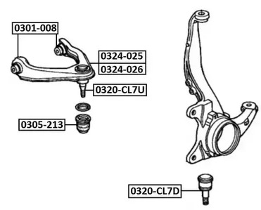 0320-cl7d honda accord 2003.02 шаровая опора нижняя ASVA 0320-CL7D