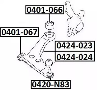 0420-n83 mitsubishi space wagon 1998.11 опора шаровая переднего нижнего рычага ASVA 0420-N83