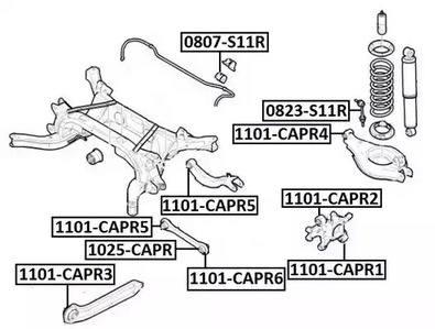 Сайлентблок рычага подвески ASVA 1101-CAPR3