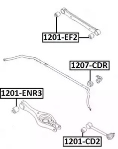Сайлентблок рычага подвески ASVA 1201-EF2