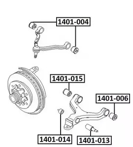 Сайлентблок рычага подвески ASVA 1401-015