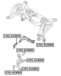 Сайлентблок рычага подвески ASVA 1701-XC90R2