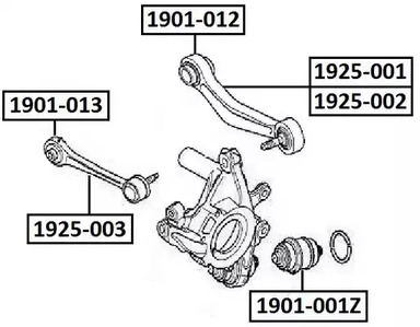 Сайлентблок рычага подвески ASVA 1901-001Z