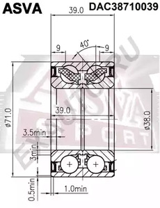Подшипник ступичный ASVA DAC38710039