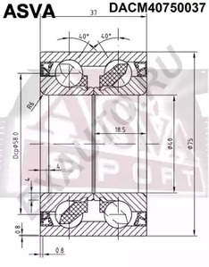 Подшипник ступичный ASVA DACM40750037