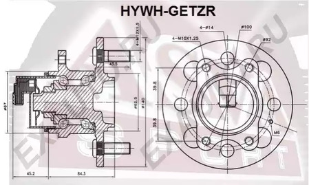 Ступица задняя с датчиком абс ASVA HYWH-GETZR