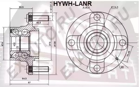 Ступица задняя ASVA HYWH-LANR
