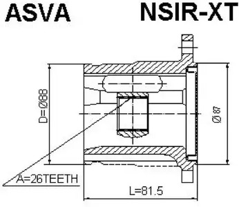 Шарнирный комплект приводной вал ASVA NSIR-XT