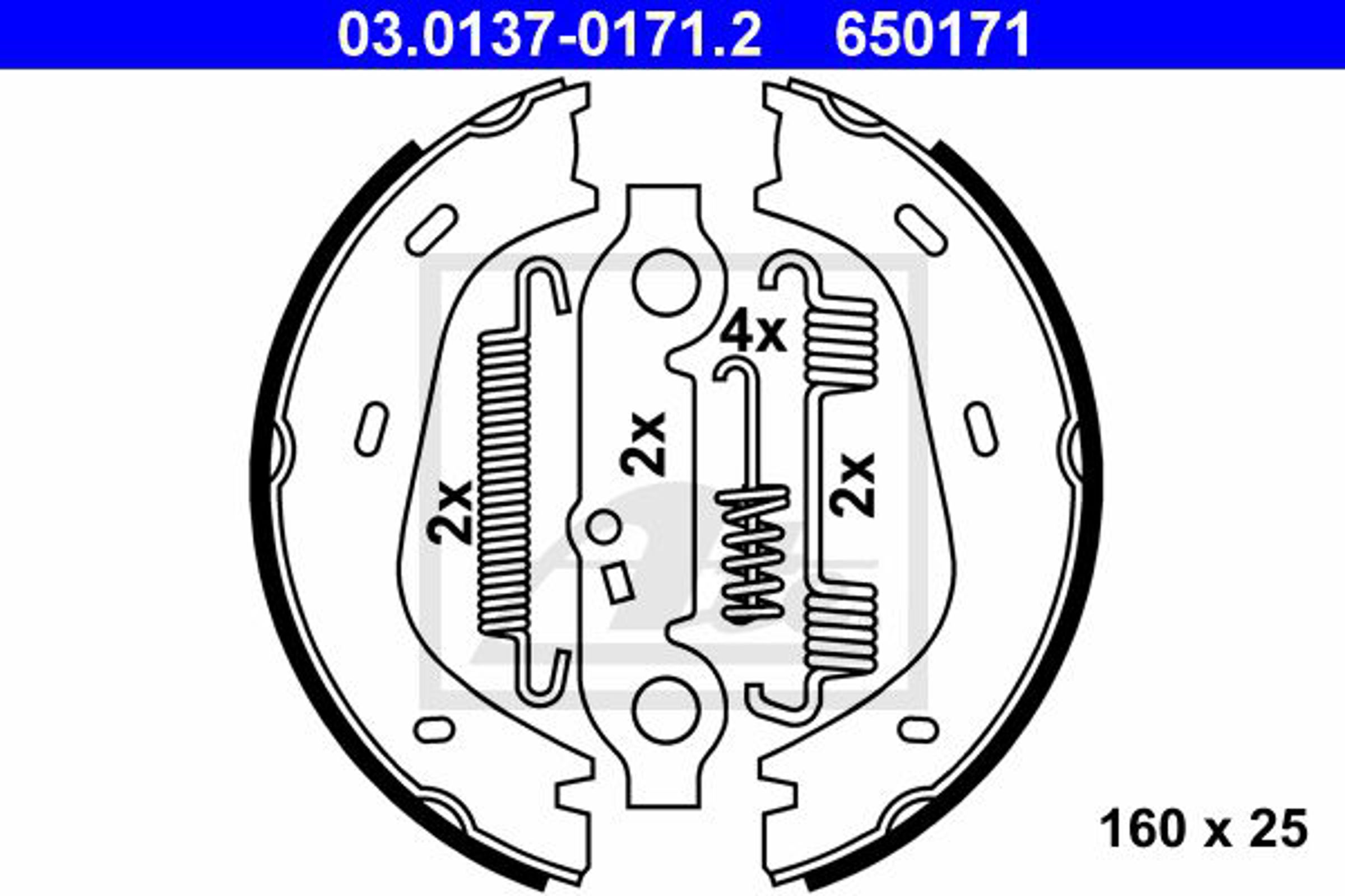 Колодки тормозные барабанные ATE 03.0137-0171.2