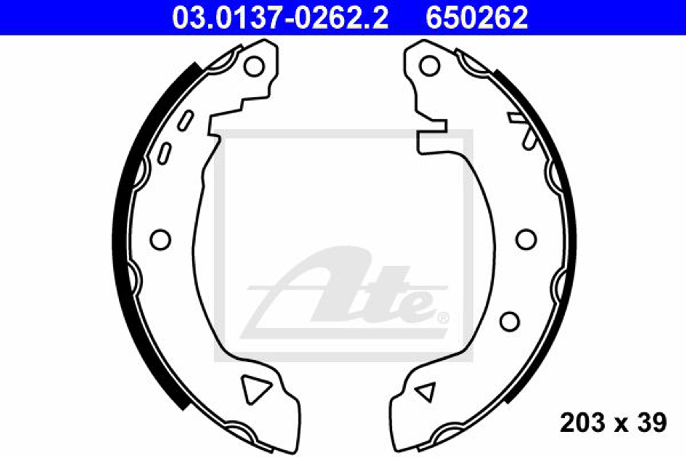 Комплект тормозных колодок ATE 03.0137-0262.2