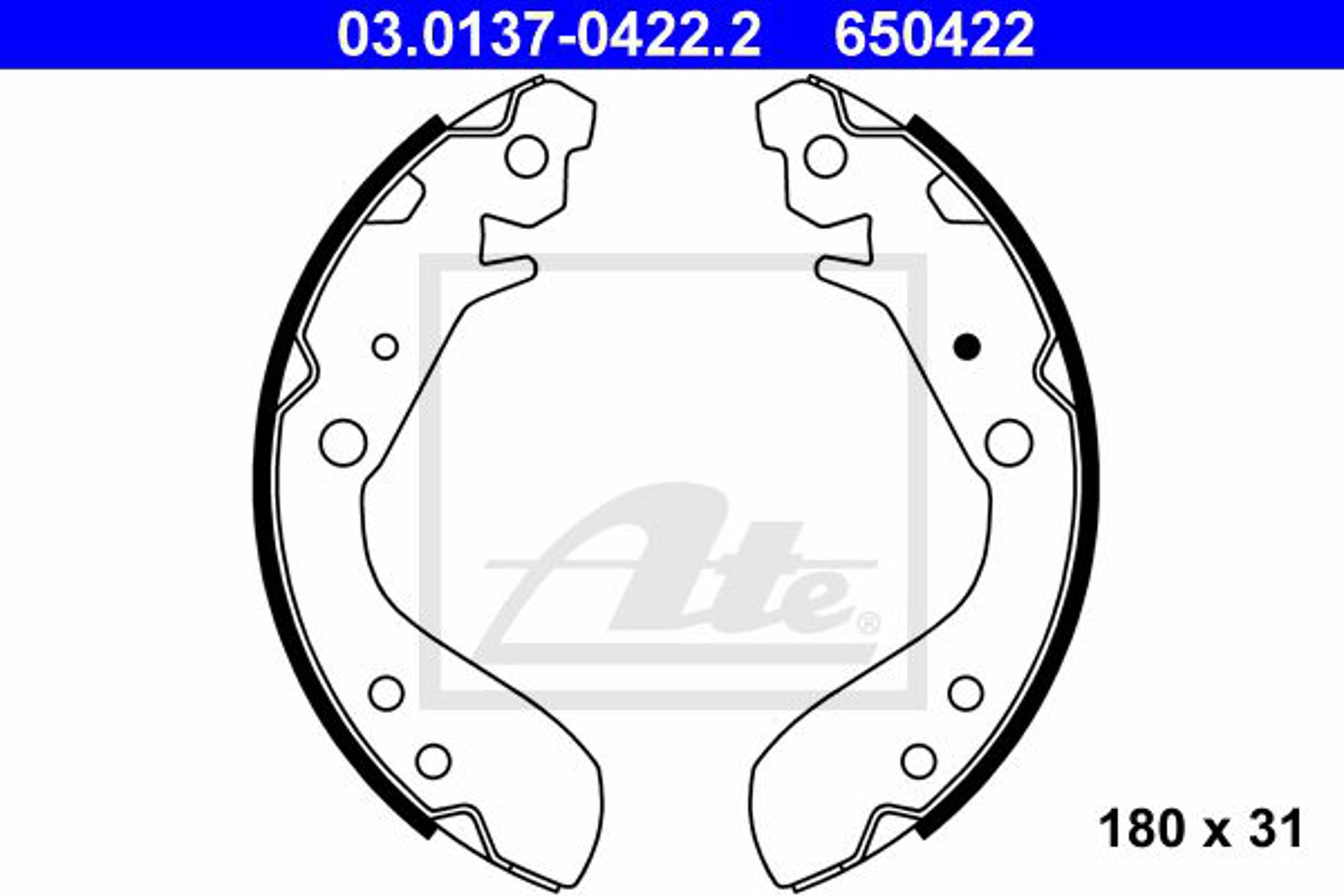 Комплект тормозных колодок ATE 03.0137-0422.2