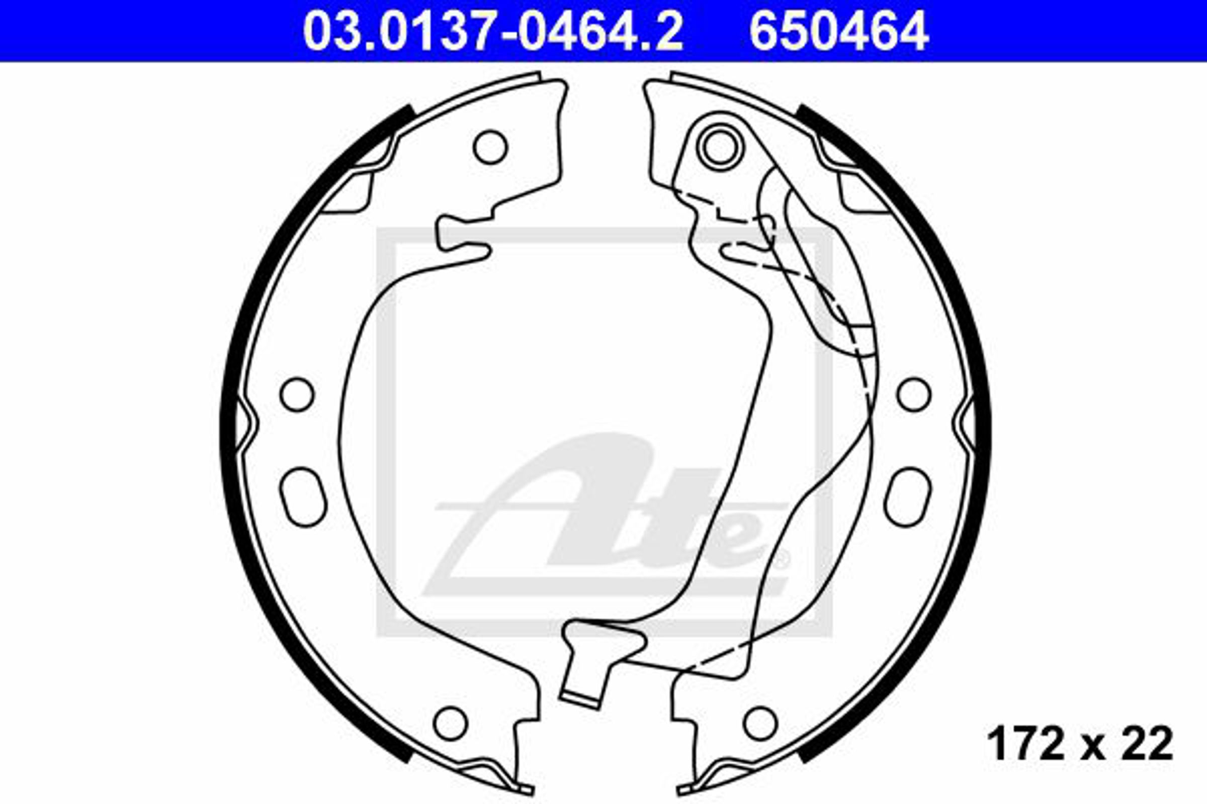 Колодки тормозные барабанные ATE 03.0137-0464.2