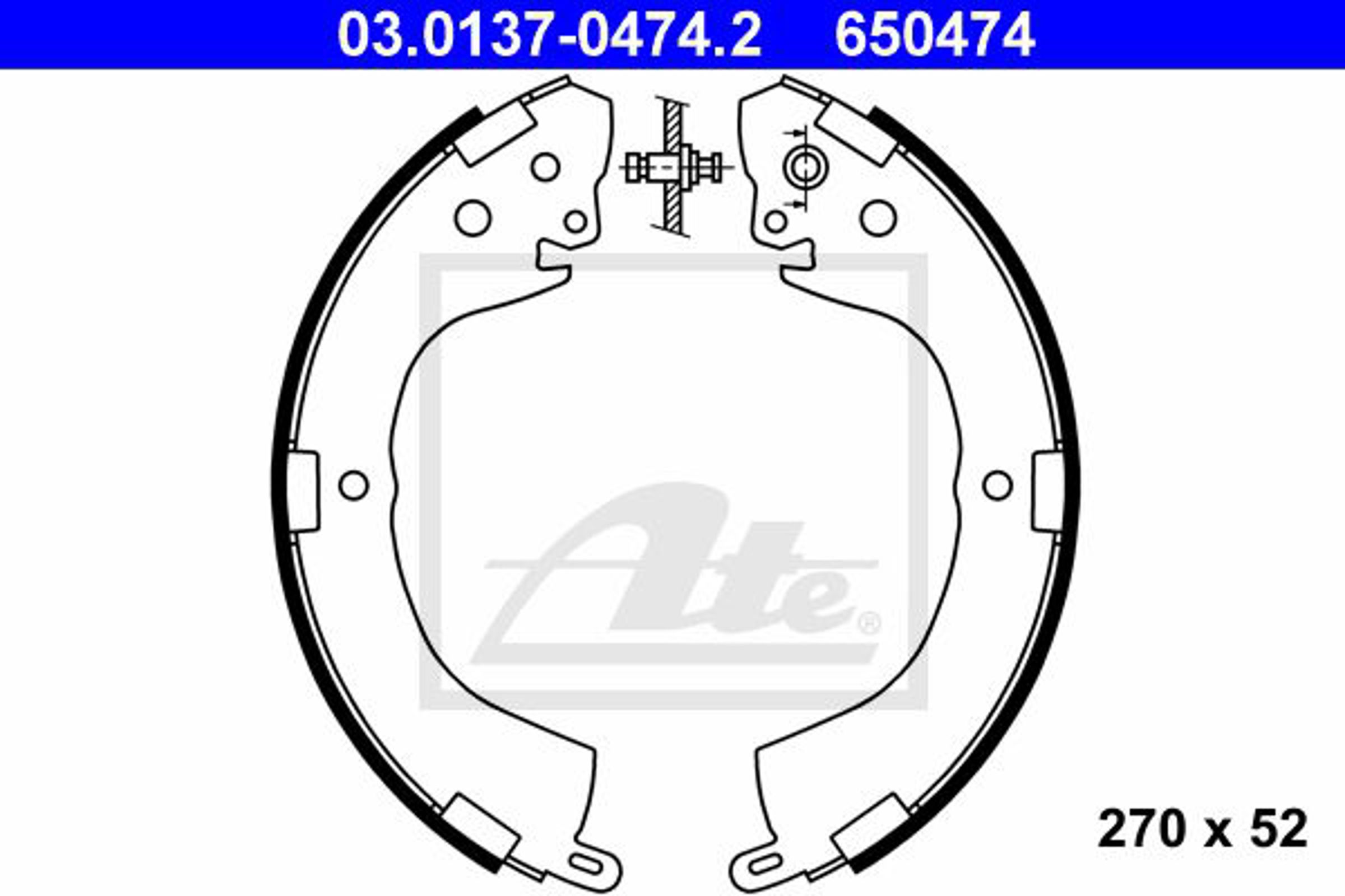 Комплект тормозных колодок ATE 03.0137-0474.2