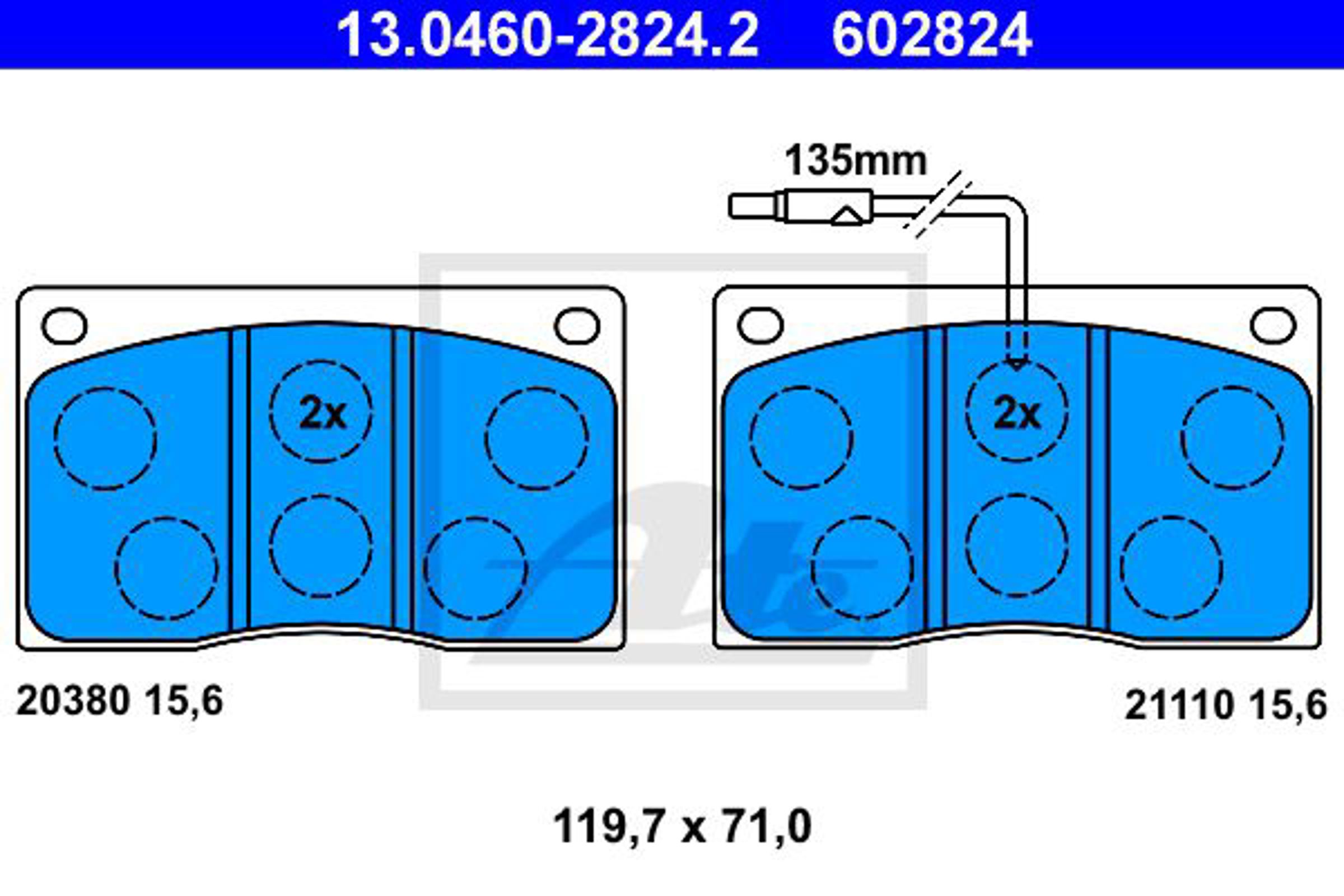 Колодки тормозные дисковые ATE 13.0460-2824.2