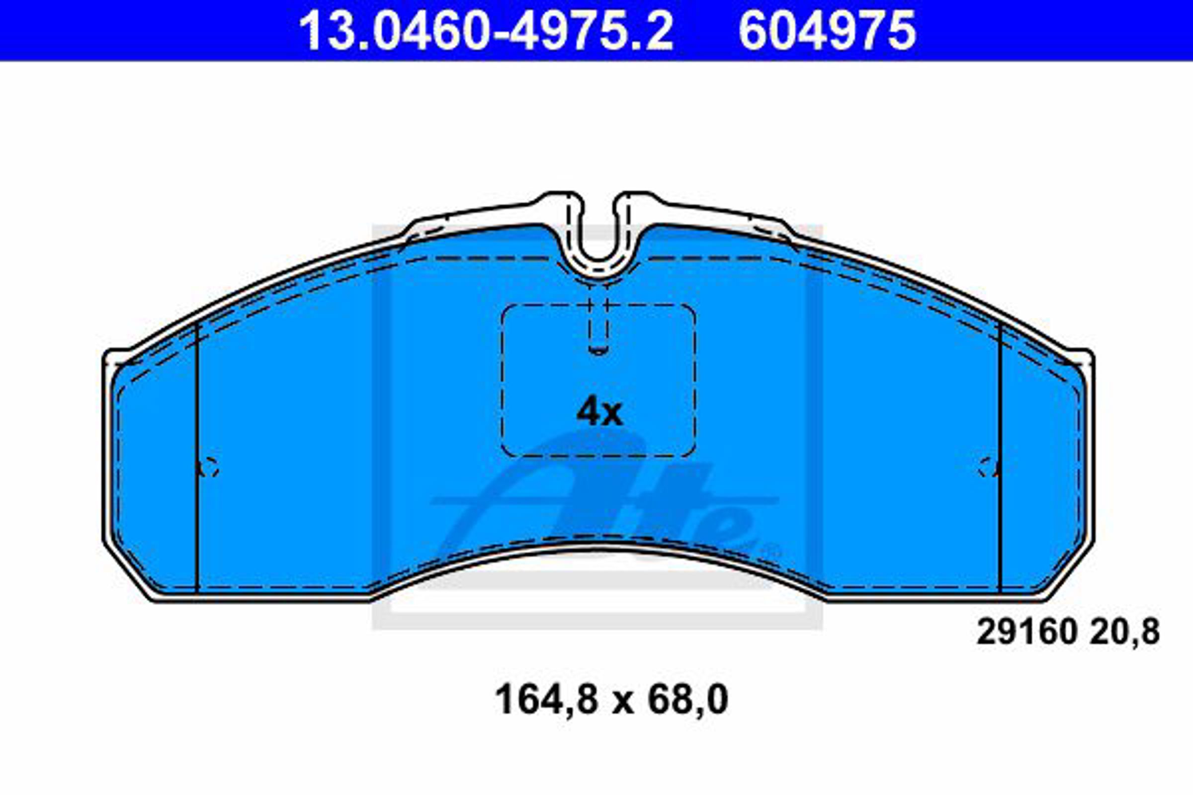 Колодки тормозные дисковые ATE 13.0460-4975.2