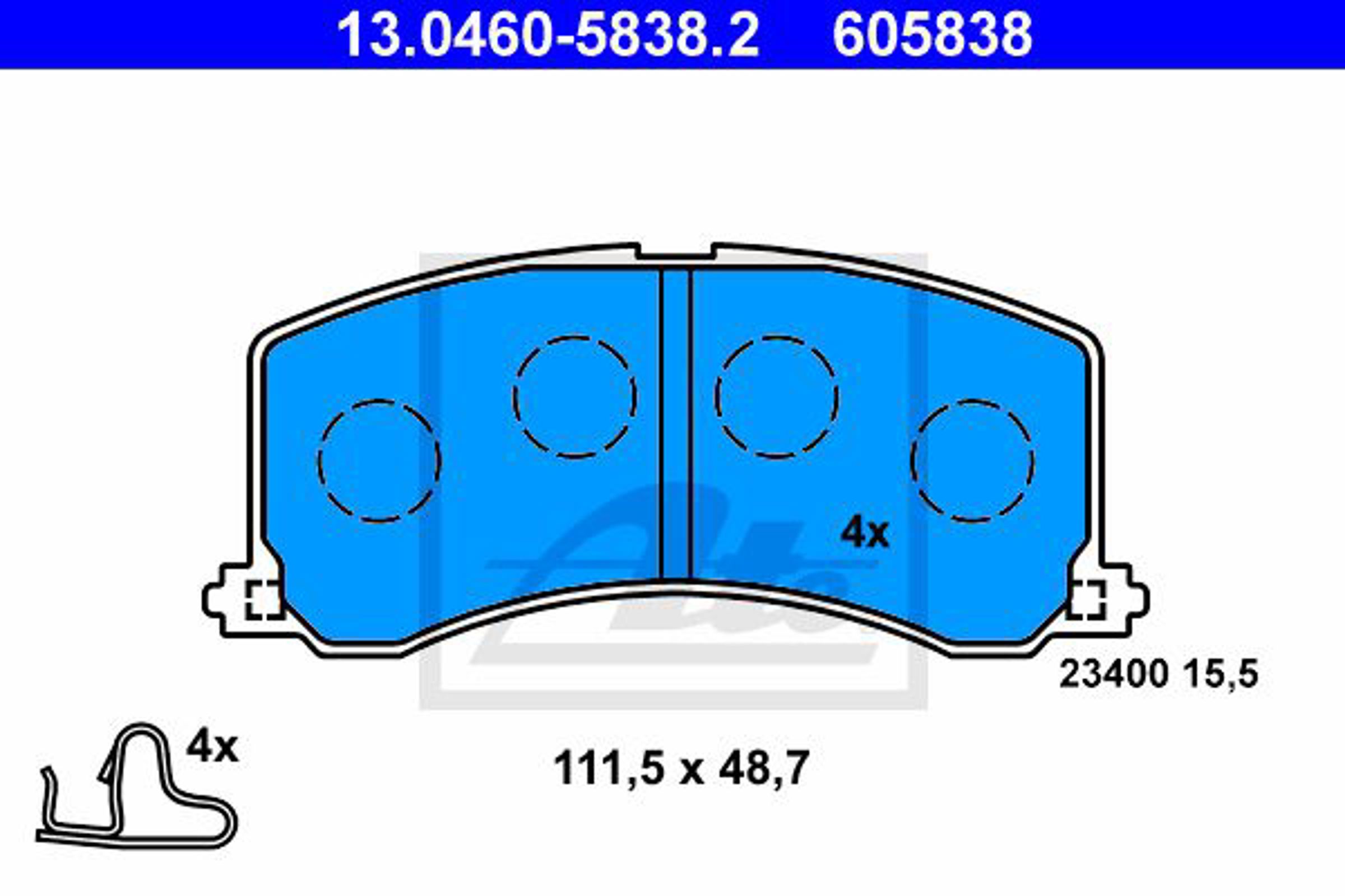 Колодки тормозные дисковые ATE 13.0460-5838.2