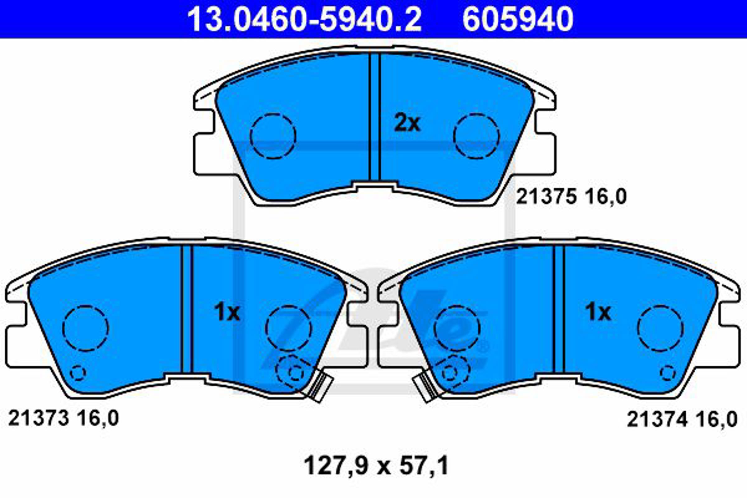 Колодки тормозные дисковые ATE 13.0460-5940.2