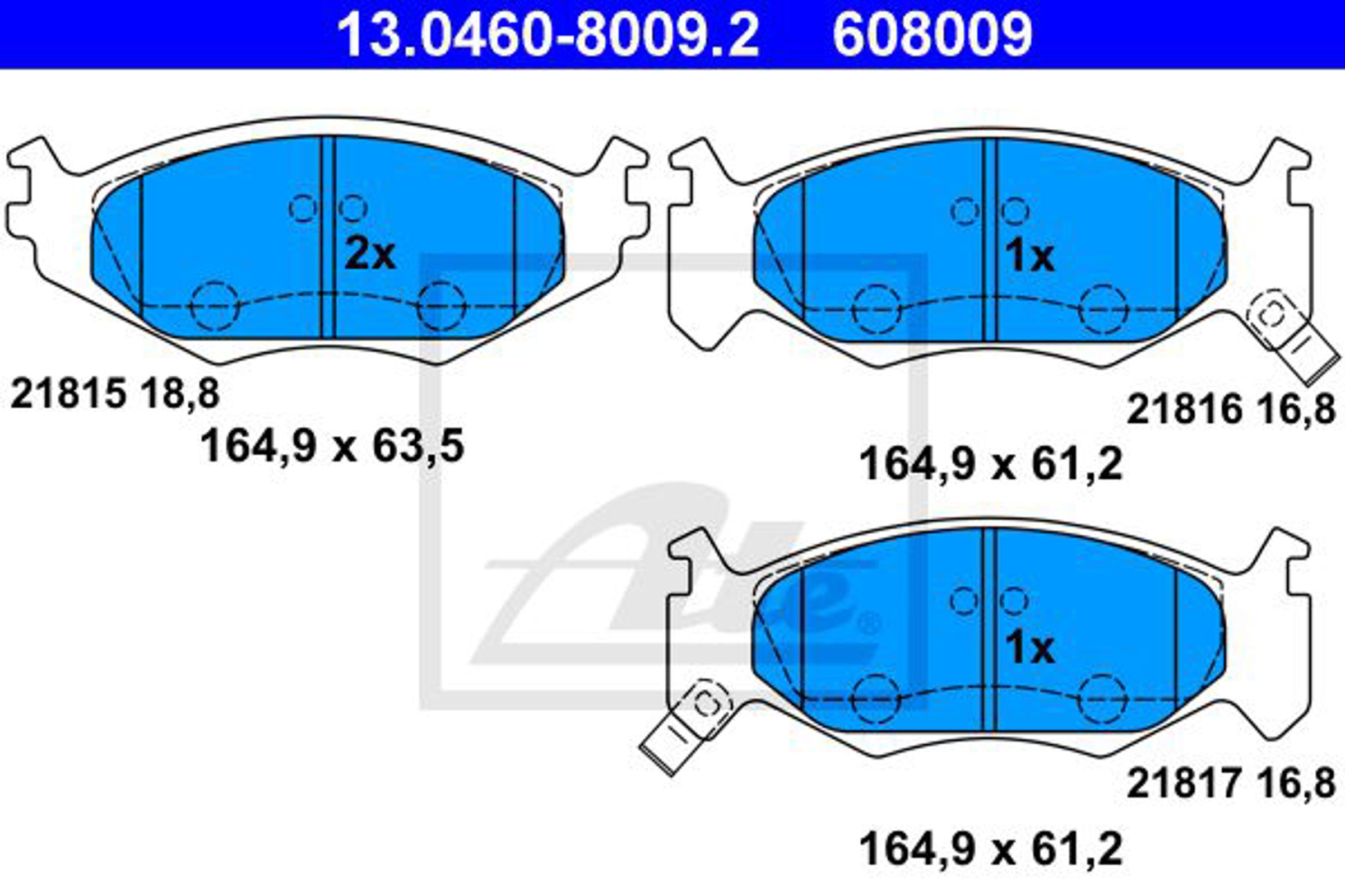 Колодки тормозные дисковые ATE 13.0460-8009.2