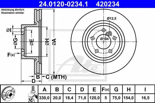 Диск тормозной ATE 24-0120-0234-1