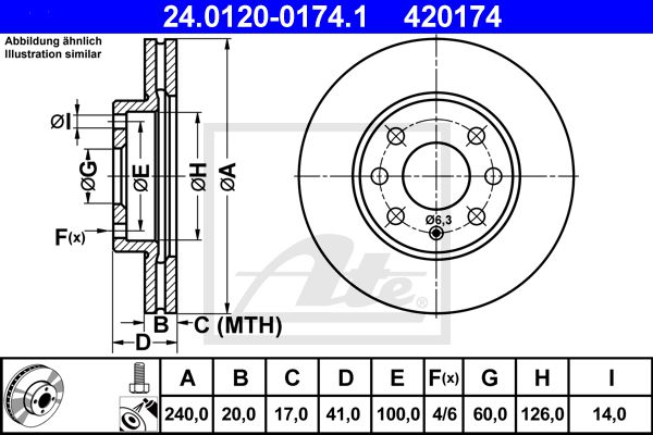 Тормозной диск ATE 24-0120-0174-1