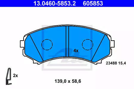 Колодки тормозные дисковые ATE 13.0460-5853.2