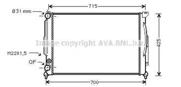 Радиатор охлаждения двигателя AVA QUALITY COOLING AIA2105