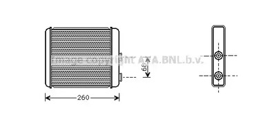 Радиатор отопителя кабины AVA QUALITY COOLING OL6259