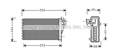 Теплообменник отопления салона AVA QUALITY COOLING PE6199