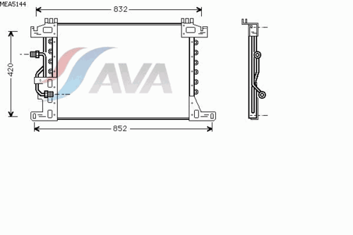 Радиатор кондиционера AVA QUALITY COOLING MEA5144