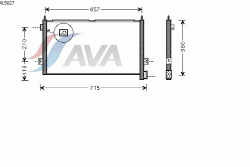 Радиатор кондиционера AVA QUALITY COOLING VL5027