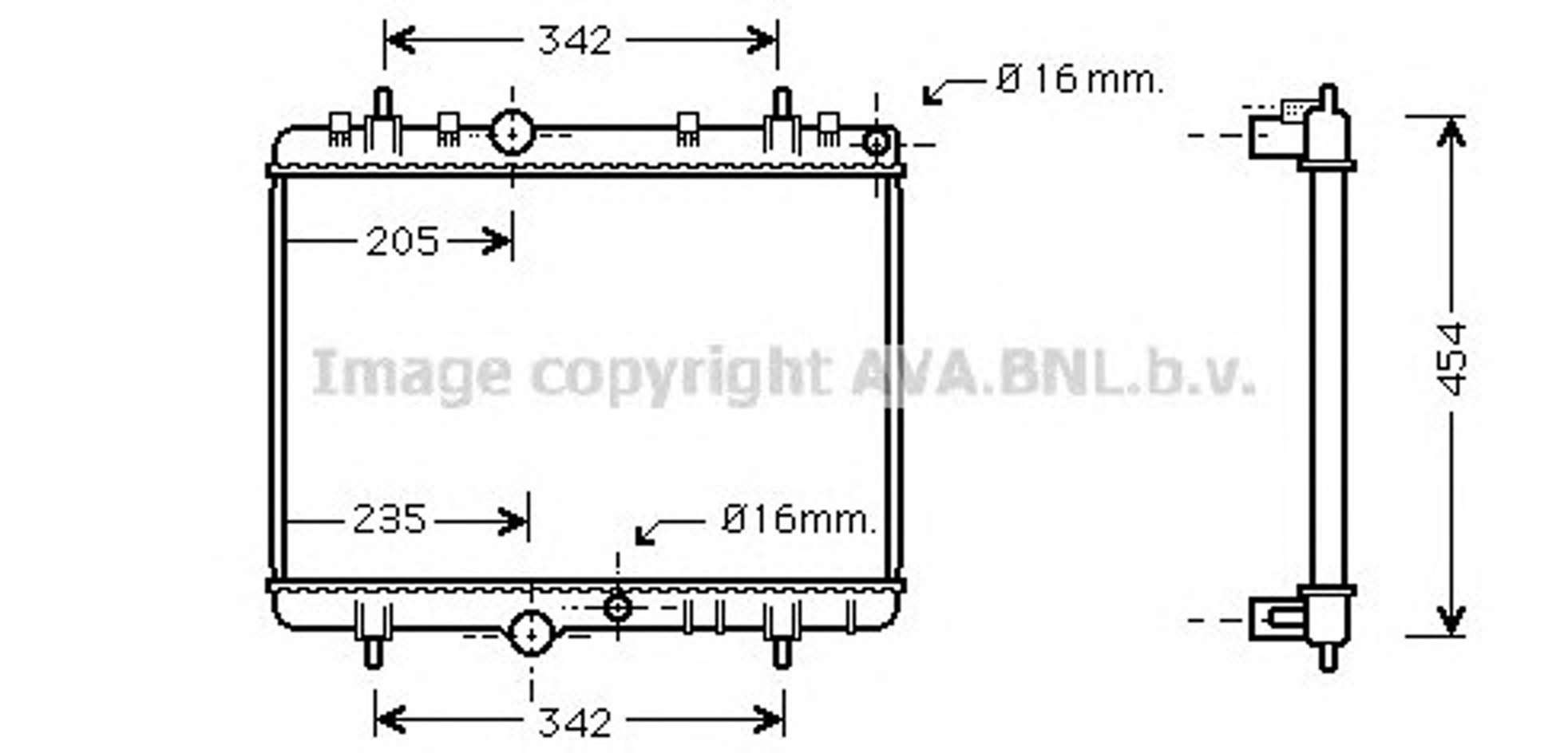 Радиатор системы охлаждения AVA QUALITY COOLING PEA2249