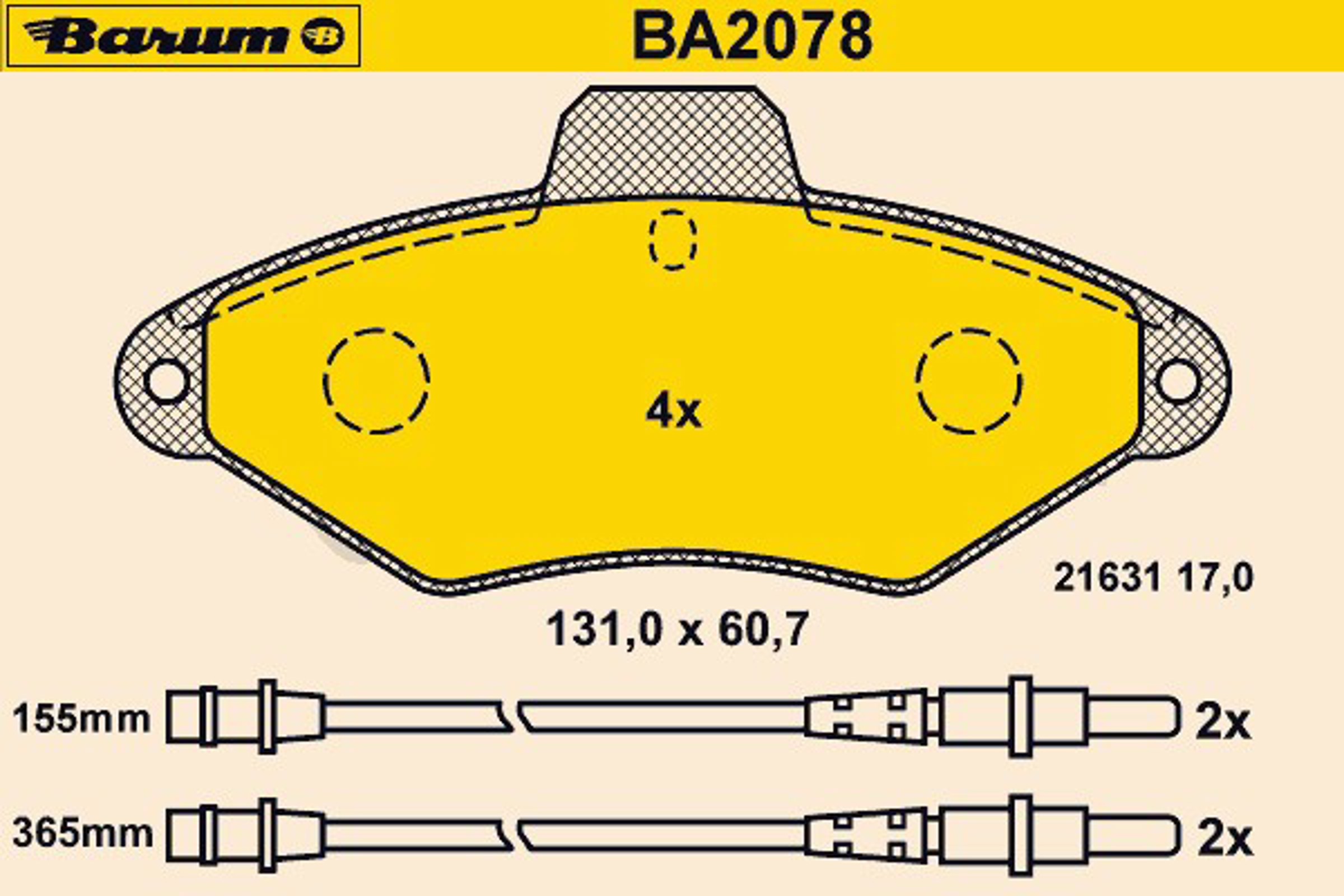 Колодки тормозные дисковые BARUM BA2078