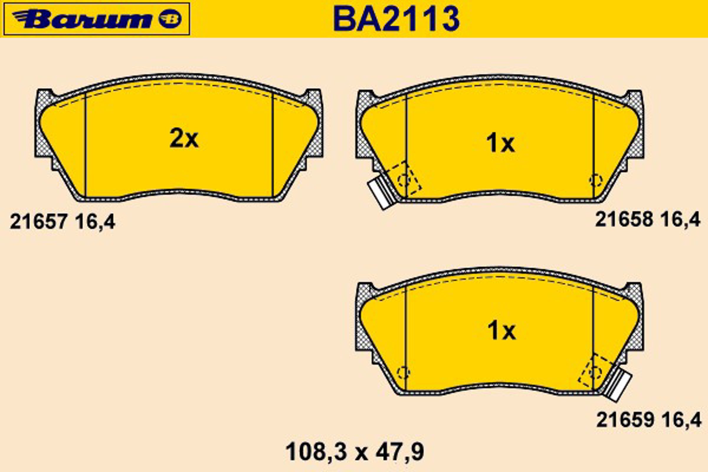 Колодки тормозные дисковые BARUM BA2113