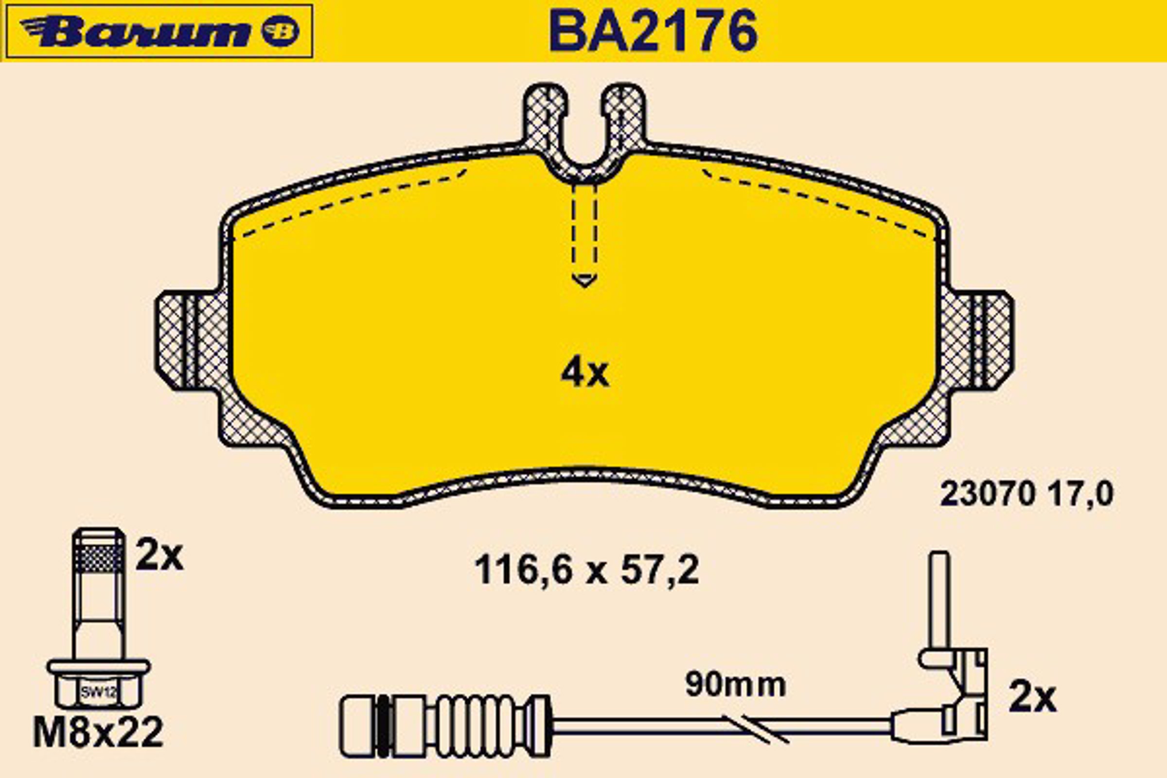 Колодки тормозные дисковые BARUM BA2176