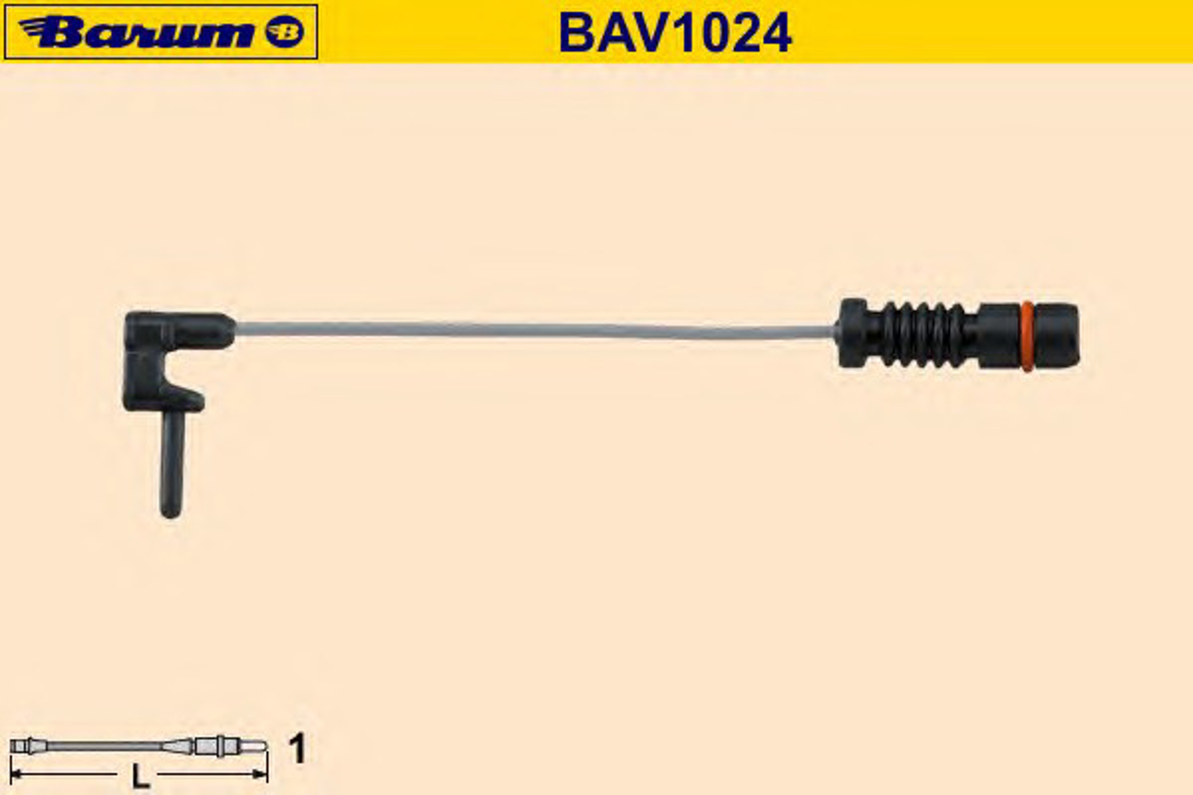 Сигнализатор износ тормозных колодок BARUM BAV1024