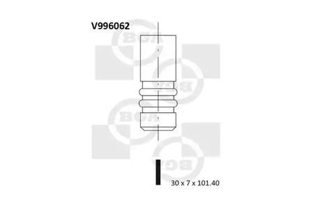 Клапан двигателя впускной BGA V996062