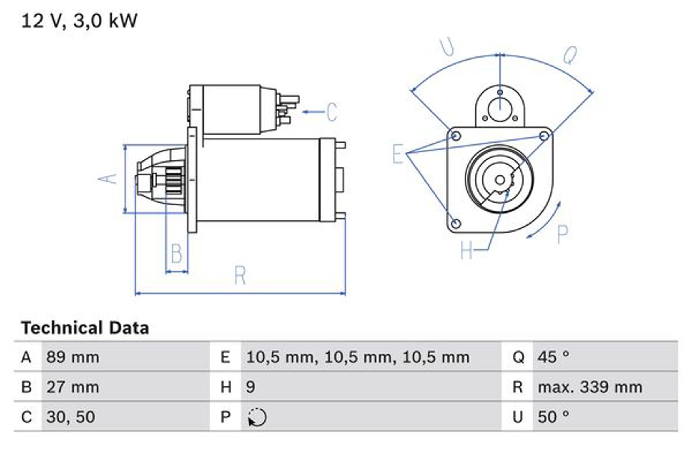 Стартер BOSCH 0986011200